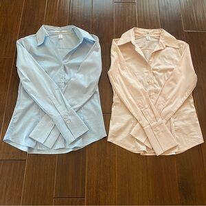 H&M Button-Down Shirt Pair in Light Blue and Blush Pink
